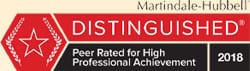 Martindale-Hubbell | Distinguished | Peer Rated for High Professional Achievement | 2018